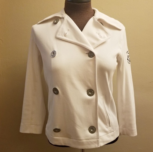 Ralph Lauren White Cotton Nautical Jacket XS - Picture 1 of 7
